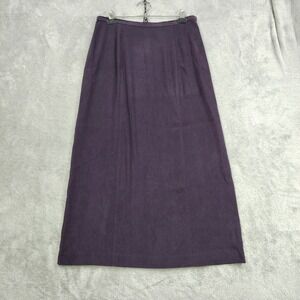 LL‎ Bean Purple Faux Suede Maxi Skirt 12 Reg Y2K Boho Goth Retro Long
